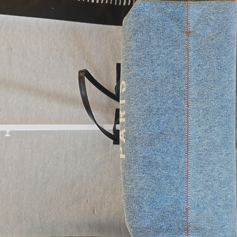 Balmain Leather-trimmed Denim Tote Back - Picture 5 of 6
